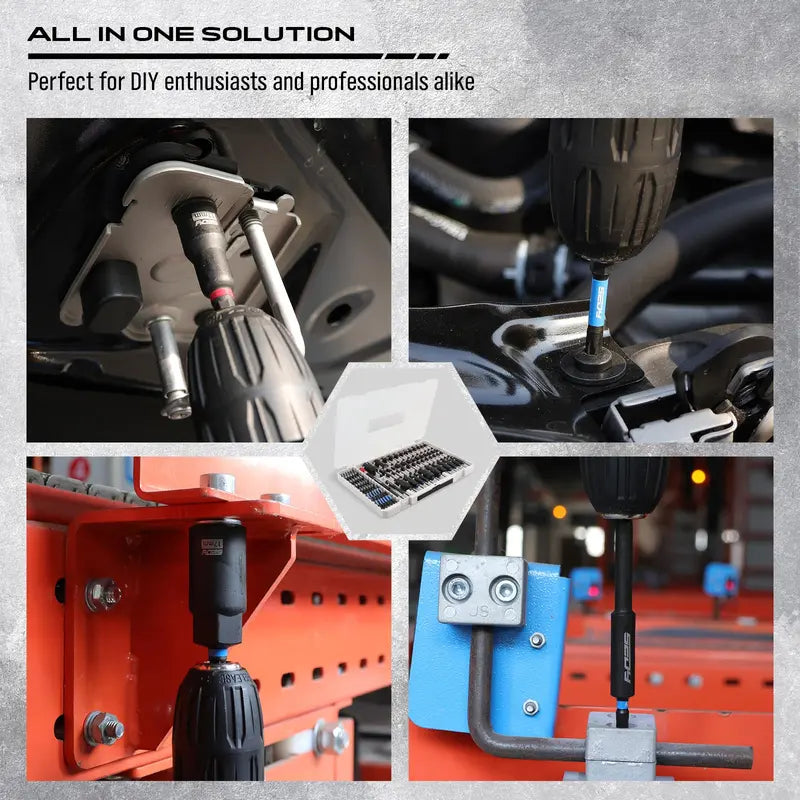41/59/80-Piece Magnetic Impact Nut Driver Set – SAE & Metric Socket Set with Adapters & Extensions