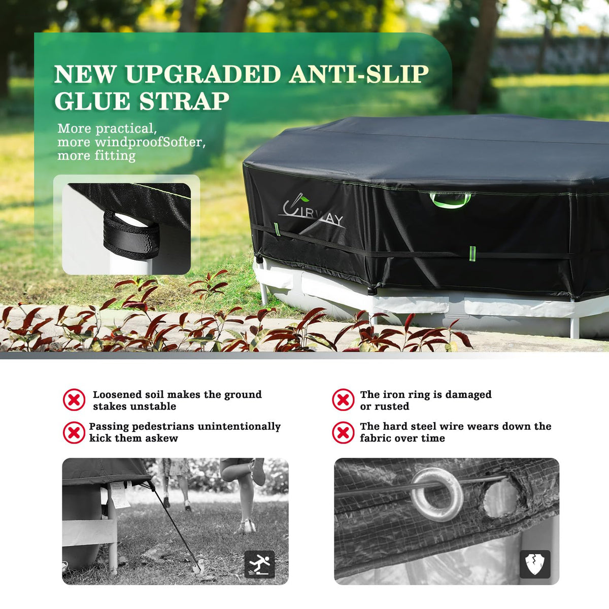 18 FT Round Above Ground Pool Cover – Heavy-Duty 500D Winter Cover with Windproof Straps & UV Protection
