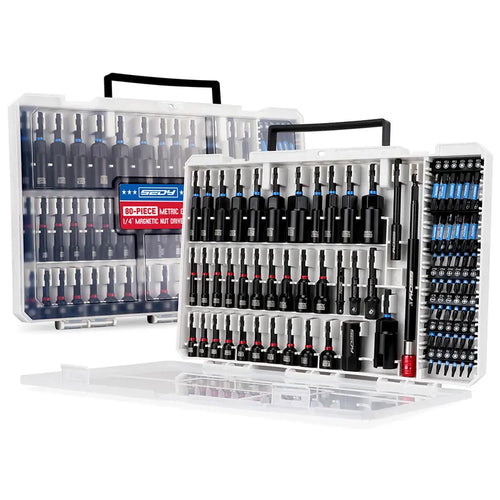 41/59/80-Piece Magnetic Impact Nut Driver Set – SAE & Metric Socket Set with Adapters & Extensions